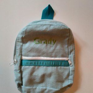Mint Seersucker Teeny Tiny "Grady" Backpack